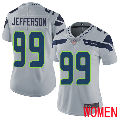 Seattle Seahawks Limited Grey Women Quinton Jefferson Alternate Jersey NFL Football #99 Vapor Untouchable->seattle seahawks->NFL Jersey